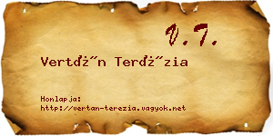 Vertán Terézia névjegykártya